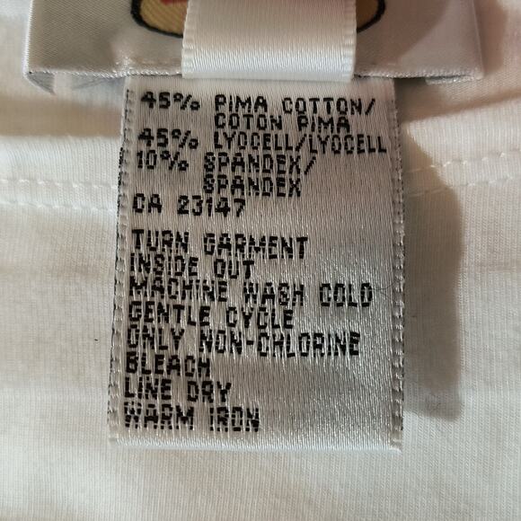 Talbots Stretch Knit Top Women's Size M White stripe 3/4 Sleeve Base Layer Tee - Picture 8 of 10